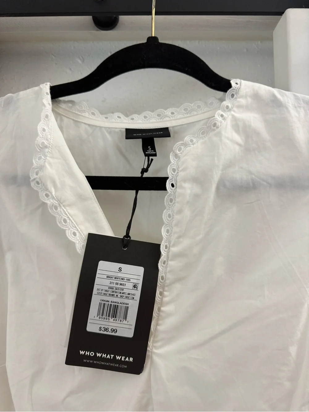Who What Wear White Dress with Scalloped Neckline